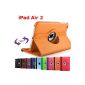 King Cameleon ORANGE AIR for Apple iPad 2 - Multi Pouch COVER ROTARY 360 Angle - Many colors available - SMART COVER Shell Case PU LEATHER, 360 ° rotation, Stand, magnetic / magnet to standby - 1 PEN FREE !! !  (Electronic devices)
