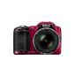Nikon Coolpix L830 Digital Camera (16 Megapixel, 34x opt. Zoom, 7.6 cm (3 inches) RGBW LCD screen, image stabilization, Dynamic Fine-Zoom, Full HD) Red (Electronics)