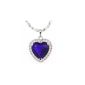 findout rhodium plated Austrian crystal heart sterling silver necklace Ocean (f22) (Jewelry)