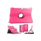 ebestStar ® - Tablet Samsung Galaxy TAB 2 10.1 P5100 / P5110 (10 inches) - Cover Shell Case PU leather rotating 360 ° rotation + 1 protection film, color ROSE fuchsia (Electronics)