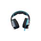 Andoer EACH G8000 Gaming stereo earphones with mic headband headset LED PC game (Black + Blue) (Electronics)