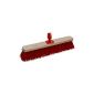 Street broom 80 cm with Kunststborsten red.  Set with Outside broom with universal handle holder