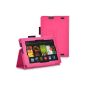 Bestwe Hot Pink high quality PU Leather Folio Case Cover for Kindle Fire HD 7 (model 2013) with automatic sleep waking up function