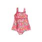 Playshoes girls swimsuit, floral UV protection after standard 801 and Oeko-Tex Standard 100 swimsuit with skirt Flora pink with colorful flowers 461015 (Textiles)