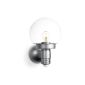 Steinel sensor outdoor light L 115 S silver with 240 ° motion sensor and 12 m range, crystal clear spherical gas, Watt-o-matic is ideal for house fronts and entrances, 657 512 (household goods)