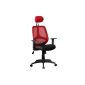 Amstyle Florence 2 executive chair fabric mesh, red / black (household goods)