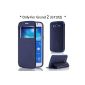 Arbalest® Galaxy Grand 2 Case, View Window Flip Cover Case PU Leather Case for Samsung Galaxy Grand 2 G7102 G7105 G7106 Smartphone II Dark Blue (Electronics)