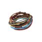 Distressed Surfer leather bracelet leather bracelet wrap bracelet (Textiles)