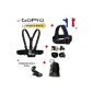 Kit 5 in 1 Pack + chest harness + head headband strap clip attachment + + remote storage bag (Electronics)