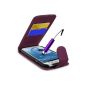Supergets Case for Samsung I9300 Galaxy S III S3 Faux Leather Case Cover bowl in purple, mini stylus, protector, Accessories Set (Electronics)