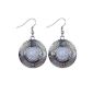 Vintage silver Yazilind tib'tain White Round Turquoise Dangle hook drop earrings women earrings gifts (Jewelry)