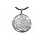 Pendant amulet Flower of Life Flower of Life 925 with leather strap sterling silver jewelry (jewelry)
