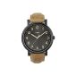 Timex - T2N677D7 - Heritage Timex Easy Reader - Mixed Watch - Quartz Analog - Black Dial - Brown Leather Strap (Watch)
