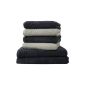 6 pcs towel "sinlook - Gallant." - (Gray / silver gray), - 565 g / m² -, 2 bath towels / bath towels 70 x 140 cm gray and 4 towels 50 x 100 cm gray, silver gray, 100% cotton, terry quality, (matching guest towels 30 x 50 cm available) (household goods)
