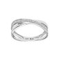 Ladies' Ring - White Gold 375/1000 (9 Cts) Gr 1.65 - Diamond - T 50 (Jewelry)