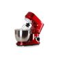 Klarstein TK2 CARINA ROSSA food processor kneading machine including accessories, 800 W, 4 L, stainless steel bowl, 6 speeds, red (household goods)