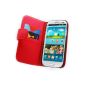 JAMMYLIZARD | Cover leather look wallet for Samsung Galaxy S3, Red (Accessory)