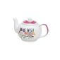 Teapot porcelain owl motif Tea for one Tea Set (Kitchen)