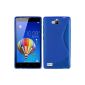 Silicone Case for Huawei Honor 3C - S-style blue - Cover PhoneNatic ​​Cover + Protector (Electronics)