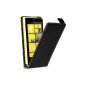 your phone Nokia Lumia 1020 Premium Genuine Leather Flip Case Sleeve Pouch Black (Accessories)