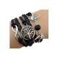 Infinity bracelet Tree of Life and Pearl Dove / Infinity / One Direction / Love - Black / ArgentšŠ (Jewelry)