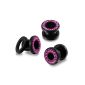 Thuppaki 6MM black UV Multi Pink Jeweled Ear Flesh Tunnel in glue-setting (jewelry)