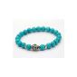 Cameleon-Shop - Stretch Bracelet Tibetan beads - Turquoise Stones Fines - Buddha head - 16,5 cm (Jewelry)