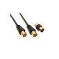 World of Data 5m coaxial cable - High quality - gold plated 24 ct Plugs - Fully molded - shielded (Protects against RFI and EMI) - male to female (MF) with adapter - Antenna - TV - antenna cable - Black (Electronics )