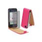 Flip Case Pink with checked pattern for Apple I-Phone 4 / Iphone / 4S foldable with integrated Bumper + Matching Screen Protector (Electronics)