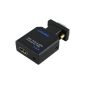 Ligawo ® Converter VGA to HDMI Active / Passive 1: 1 - with audio jack - metal housing (electronics)