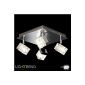 LIGHT TREND Flip / ceiling lamp 4-flame with glass crystal / 25x25cm / chrome (household goods)