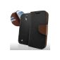 Bingsale Case Genuine Leather Cover for Samsung Galaxy S4 Case Black / Black (Electronics)