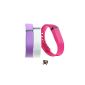Hometalks 3PCS Replacement Cuff Bracelet for Fitbit Flex (no Tracker) + free carabiner Hometalks 1pcs (pink + purple + white) - Large (Miscellaneous)