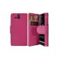 Seluxion - Portfolio Case Cover Case for Sony Xperia U Color Pink Fuchsia (Electronics)