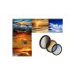 3 Graduated Filter Set (Blue, Gray, Orange) Digital Camera - Filter Diameter 52mm - Incl.  matching filter container (Electronics)