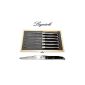 Authentic Laguiole - 6 steak knives - Genuine Black wood - Blade thickness: 2.5 mm - With Famous Shepherd Cross (Pakkaholz cutlery set for 6 people - directly from France)