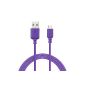 EZOPower Micro USB Sync Data Transfer Cable - 3 meters / Purple (Wireless Phone Accessory)