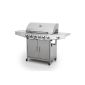 . BBQ Barbecue Gas Grill 6 + 1 (6 main burners) silver DE / AT / CH incl Timer - TÜV Rheinland Type Approved (garden products)