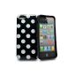 Accessory Master - Black / White polka dott design silicone gel cover case for Apple iphone 5 (Accessory)