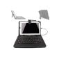 Black leather look case + integrated QWERTY keyboard (French) + shelves for holding port Wortmann AG TERRA MOBILE PAD 1001 and Onda V975M 9.7 