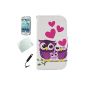 D'Amelie PU Leather Case for Samsung Galaxy S3 Mini I8190 I8200 Cases Leather Flip Case Case Skin Flip Cover Book Style Cover Stand function with card slot Owl Owl owl owl pattern (Electronics)