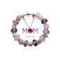 Mothers Day Gifts Beads Silver Plated purple Murano glass full complete Charms jewelry pearl bracelets (Clothing)