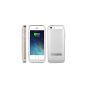 EasyAcc® MFi 2400mAh iPhone 5 5S Battery Case Cover, White light (Wireless Phone Accessory)