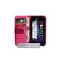 BlackBerry Z10 Bag Black PU Leather Wallet Case Hot Pink (Accessories)
