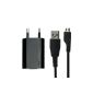 iProtect 2 in 1 accessory kit black with Micro USB charging cable and data cable and power supply for Samsung Galaxy S4 I9505 and I9195 S4 mini (Electronics)