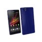iGadgitz TPU Case Brilliant Blue Case for Sony Xperia Z Android Smartphone + Screen Protector (Wireless Phone Accessory)