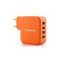 Lumsing 21W 4-port USB charger 5V 4.2A Portable Wall Charger (Orange) (Electronics)