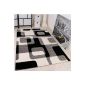Designer rug in gray black and white retro design Top quality at top price !!, Size: 160x220 cm
