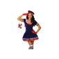 Navy sailor costume with petticoat and valance conclusion in blue / red / white (toy)
