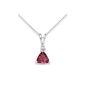Miore - USP002P7W - Necklace - Women - White gold 375/1000 (9 carats) 1.16 gr - Garnet and Diamond (Jewelry)